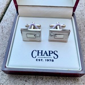 BNIB CHAPS SILVER RECTANGLE CUFFLINKS